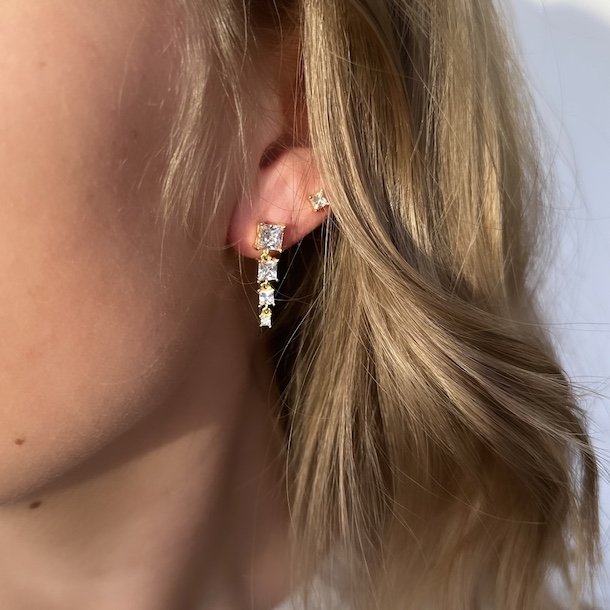 restikker EDGE LONG Forgyldt Slv