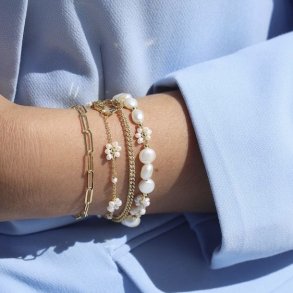 Armbnd DAISY PEARL Forgyldt slv