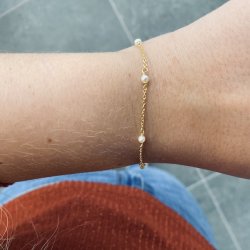Armbnd pearl forgyldt 