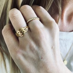 Ring grafisk forgyldt