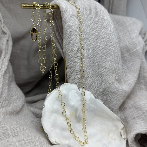 Halskde Love Me Heart 65 cm Forgyldt