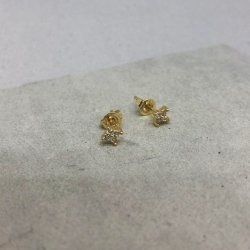 restikker - Flower Studs forgyldt slv