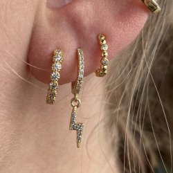 Shiny dot hoops forgyldt