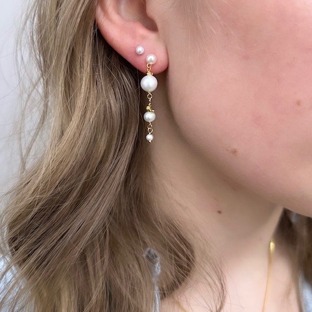 restikker GHITA SHORT PEARL forgyldt Slv