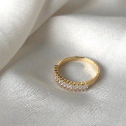 Fingerring PHILINA CLEAR Forgyldt Slv