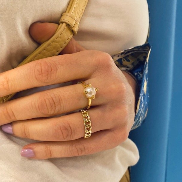 Selia panzer ring forgyldt