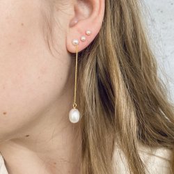 restikker MEGAN m. kde og hvid perle forgyldt 