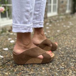 sandal FRANCES M�rk Beige ruskind str 36-41