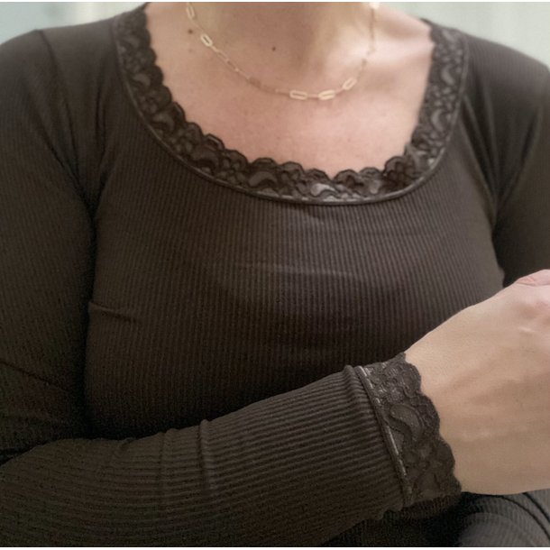 Frida rib Top lange rmer microfiber S-XXL
