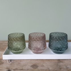 Fyrfadsstage harlekin D8x8xm glas