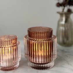 Glas fyrfadsstage H9,5 9,5 Cm