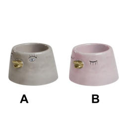 Fyrfadsstage ansigt med nb keramik