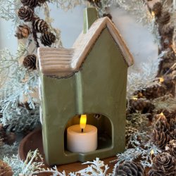 Hus til fyrfadslys Keramik