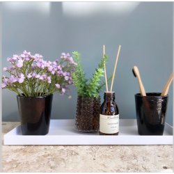 Fyrfadsstge med bobler glas H9 7,5 Cm