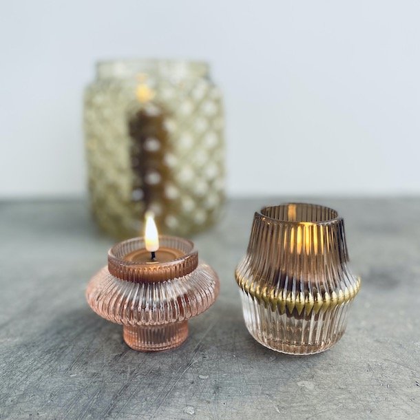 Fyrfadsstage royal m. guldkant