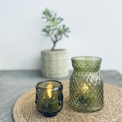 Fyrfadsstage rombe glas