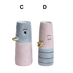 Vase ansigt med nb keramik lilla