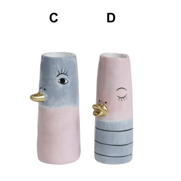 Vase ansigt med nb keramik lilla