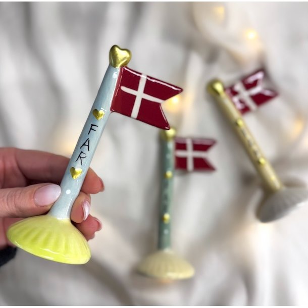 Flag lille mor og far keramik