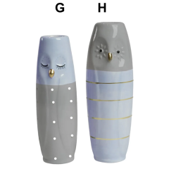 Vase ugle ansigt keramik 