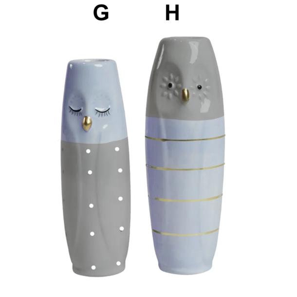 Vase ugle ansigt keramik 