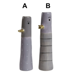 Vase ansigt med n�b keramik lilla