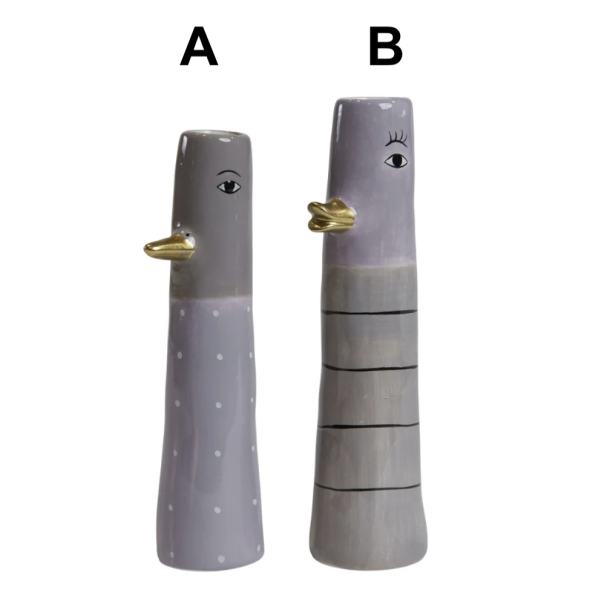 Vase ansigt med n�b keramik lilla