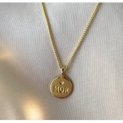 Halskde MOR vedhng  - forgyldt slv