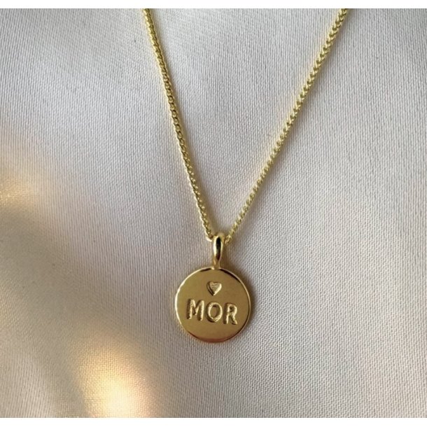 Halskde MOR vedhng  - forgyldt slv