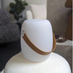 LED Lampe med h�jtaler og l�der strop