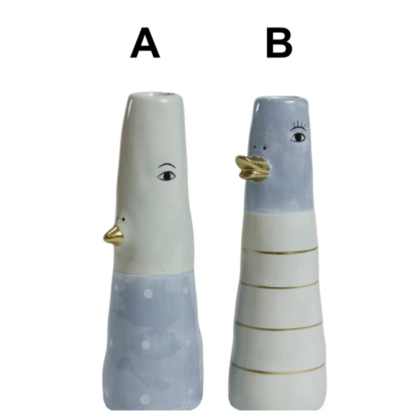 Vase ansigt med nb keramik lilla