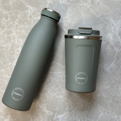 Gavest termo drikkeflaske + 2gocup + flaskebrste 3 dele flere farver