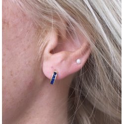 Gemma hoops BLUE forgyldt slv