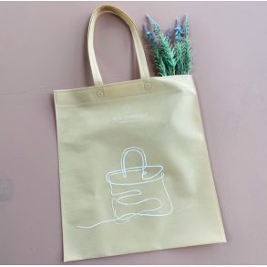 Shopping bag COW beige non woven 