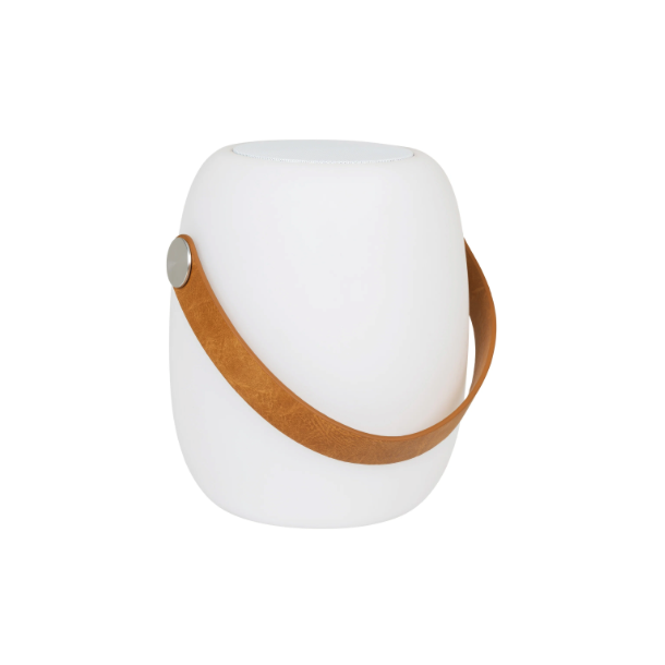 LED Lampe med h�jtaler og l�der strop