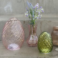 Vase rosa H 14,5 cm Glas