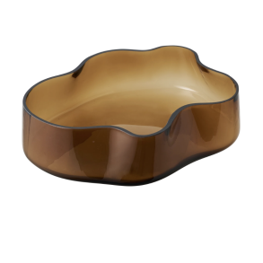 Fad, glas smoked brun 29,5 x 24 x 7cm