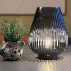 Lampe LED stor bl GLas