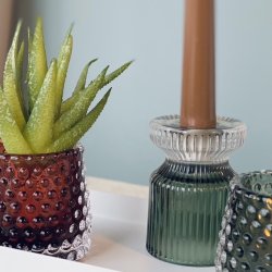 Mie Fyrfadsstage glas