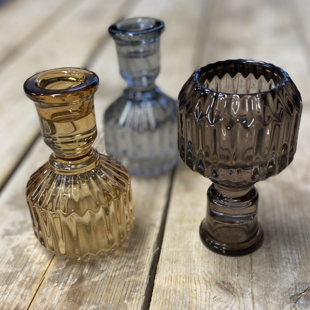 Glaslysestage vendbar H 11 x  6,5