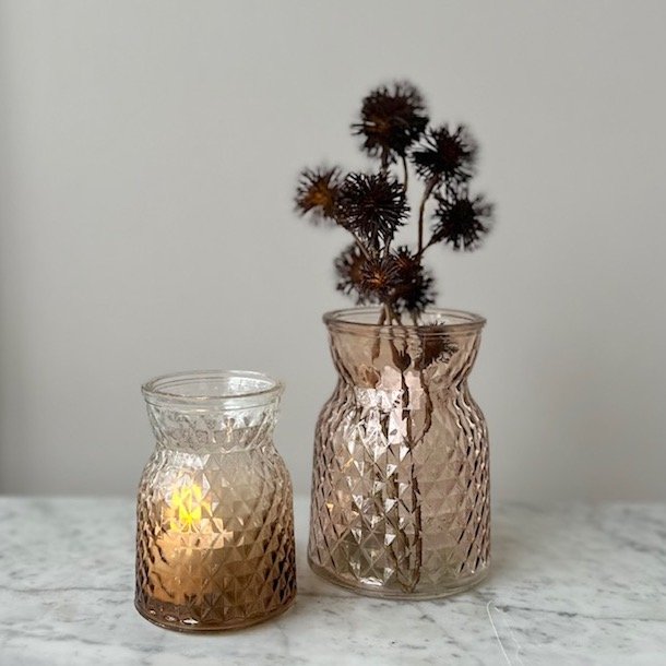 Fyrfadsstage rombe glas