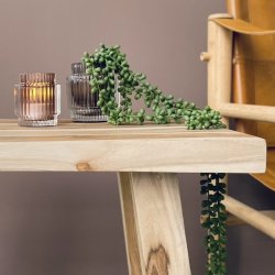 Fyrfadsstage rille glas  H8 7Cm