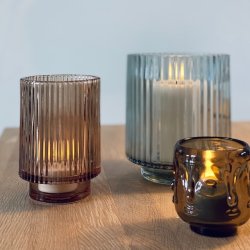 Glas Vase / stage Grey Stripe