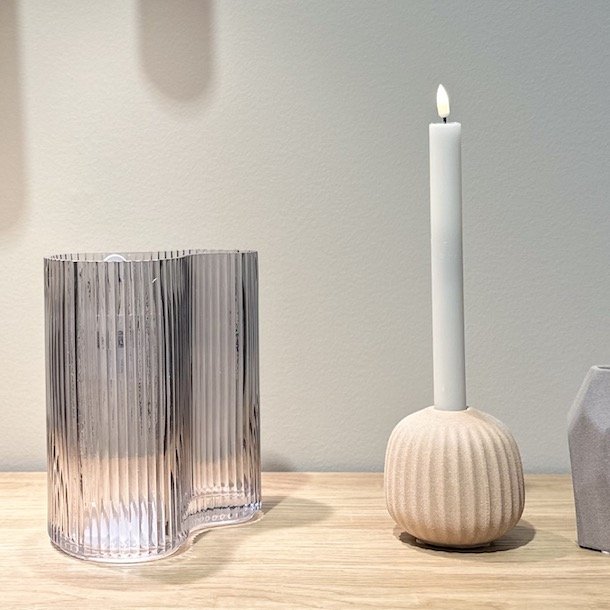 Vase organisk smoke glas 