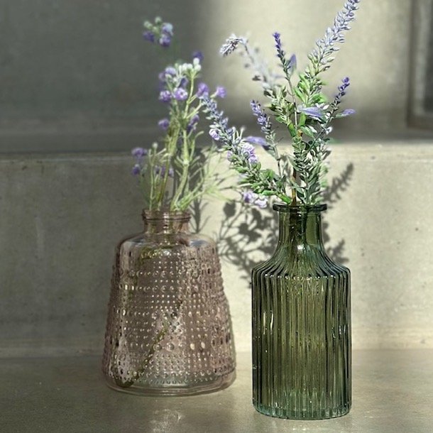 Vase grn H 14cm glas