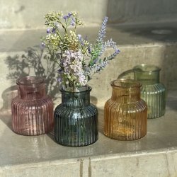 Vase riller H: 12 cm Glas