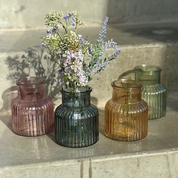 Vase riller H: 12 cm Glas