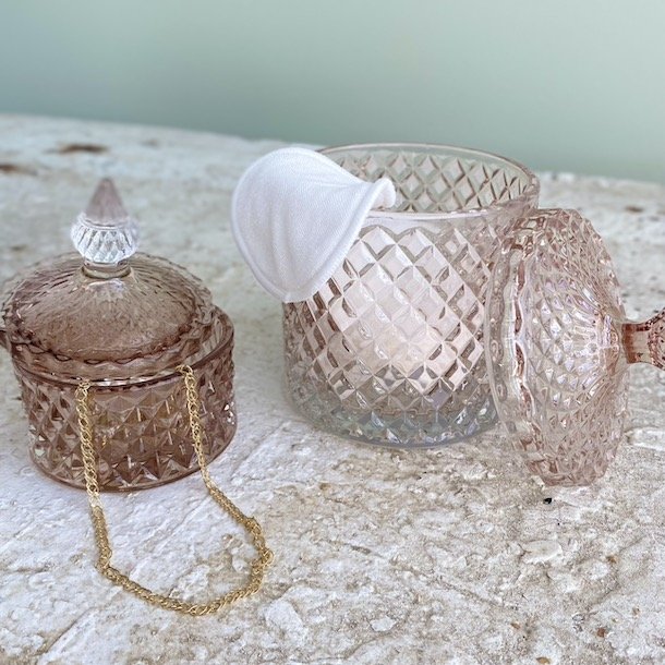 Opbevaringskrukke med ternet mnster