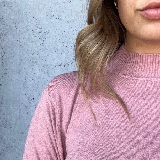 Fint strikket bluse turtle neck m-xxl