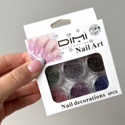 Nail Deko glimmer - pakke med 6